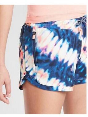 Athleta Girl All Play 3" Shorts with Zip Pockets, Multi Tie Dye, Size XXL/16